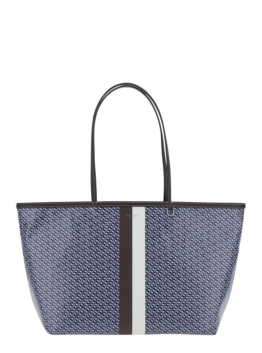 Tory Burch The Racer Tote Bag — Blue Cotton
