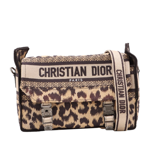 Mizza Small Embroidered Canvas Leopard DiorCamp Messenger Bag - Image 1
