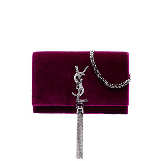 Small Velvet Monogram Kate Tassel Crossbody - Image 1