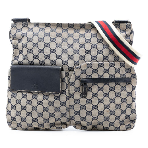 GG Canvas Web Double Pocket Crossbody - Image 1