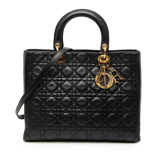 Large Lambskin Cannage Lady Dior - Image 1