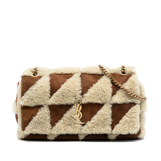 Medium Suede and Shearling Patchwork Jamie Shoulder Bag - Image 1