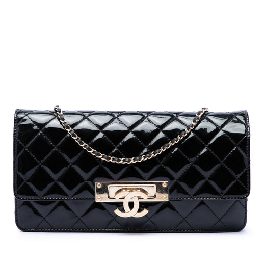 Quilted Patent Golden Class East West Wallet on Chain - Image 1