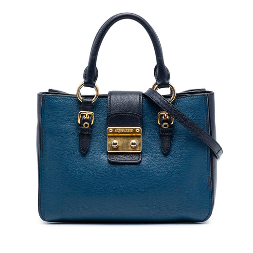 Bicolor Goatskin Madras Satchel - Image 1