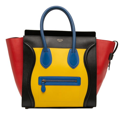 Mini Tricolor Leather Luggage Tote - Image 1