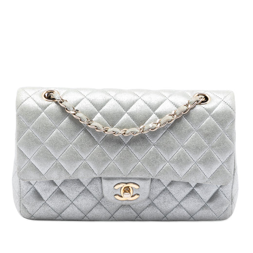 Medium Classic Metallic Lambskin Double Flap - Image 1