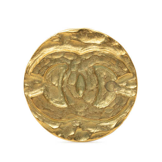 CC Gold Plated Medallion Brooch - Image 1