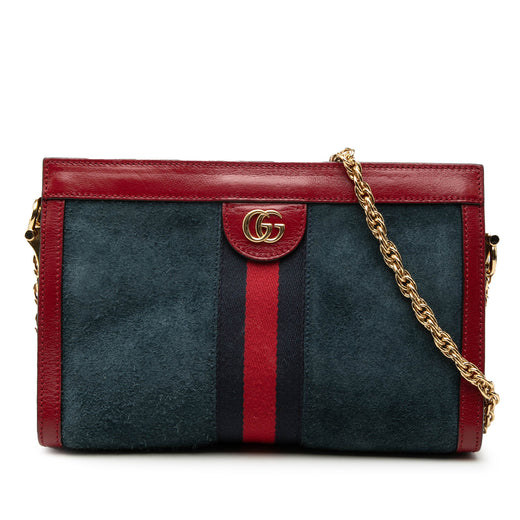 Small Suede Web Ophidia Chain Crossbody - Image 1