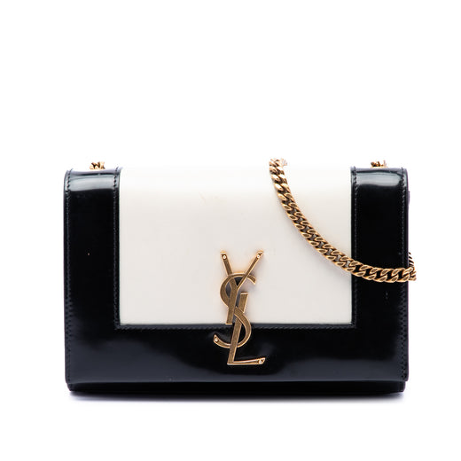 Small Bicolor Lambskin and Patent Monogram Kate Chain Shoulder Bag - Image 1
