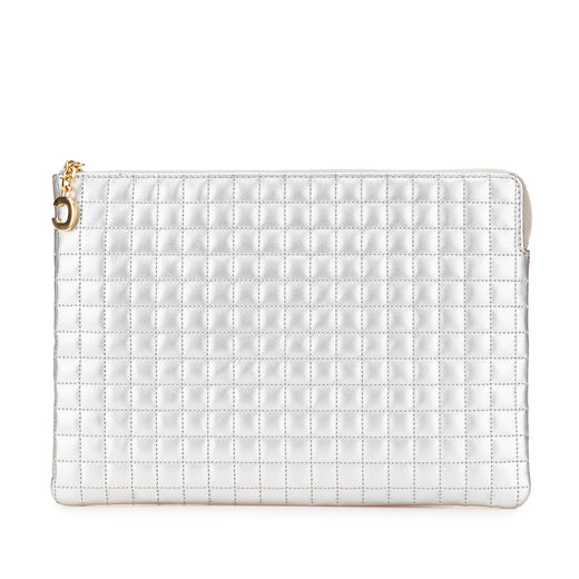 Quilted Metallic Calfskin C Charm Pouch - Image 1