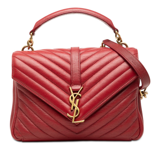 Medium Chevron Sheepskin Monogram College Satchel - Image 1