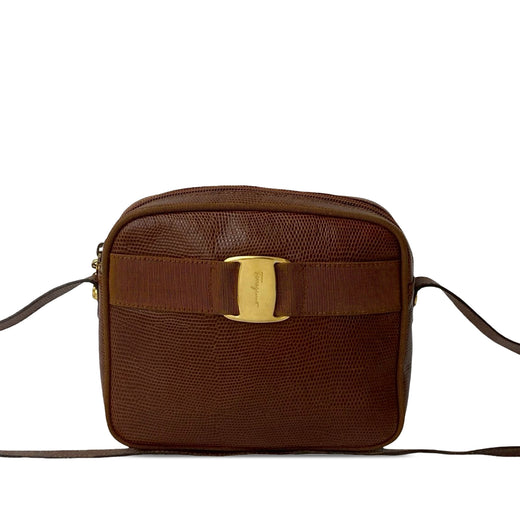 Lizard Embossed Leather Vara Crossbody - Image 1