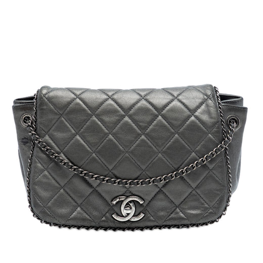 Small Quilted Calfskin CC Enchained Accordion Flap - Image 1