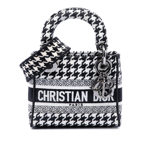 Mini Embroidered Canvas Houndstooth Lady D Lite - Image 1