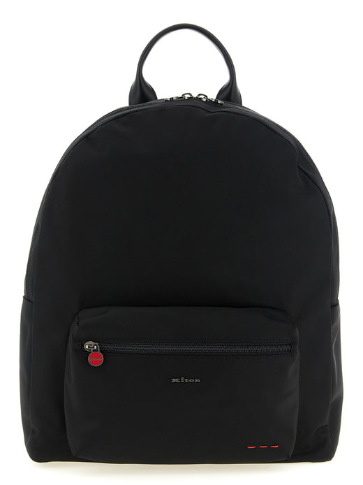 Kiton Technical Canvas Backpack — Black