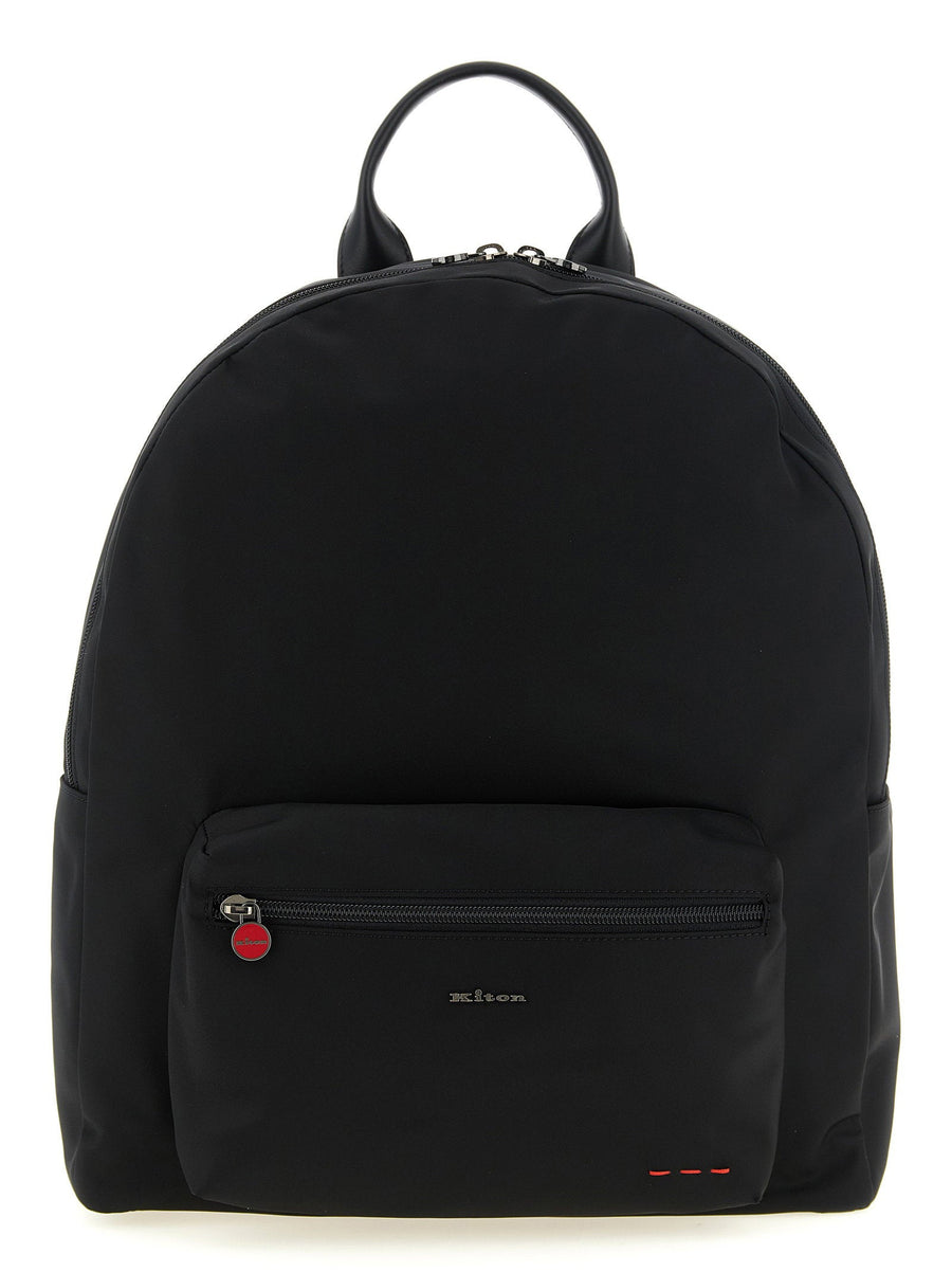 Kiton Technical Canvas Backpack — Black