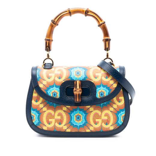 100th Anniversary Medium GG Coated Canvas Kaleidoscope 1947 Bamboo Top Handle Bag - Image 1
