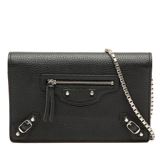 Calfskin Metal Plate City Wallet on Chain - Image 1