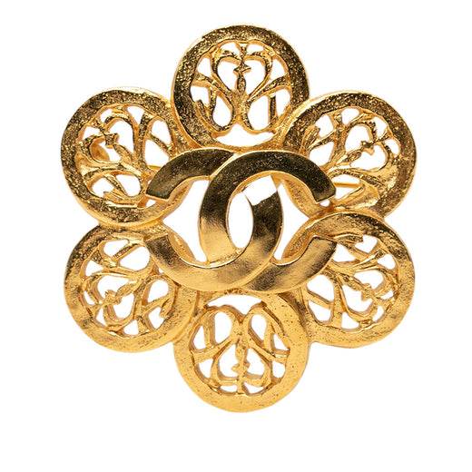 CC Gold Plated Flower Brooch - Image 1