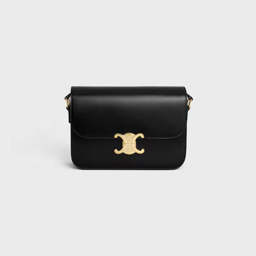 Celine E25 Shoulder Bag — Black Leather