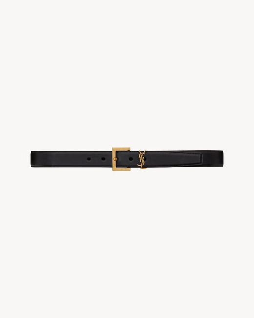 Saint Laurent Sl Belt — Black Leather