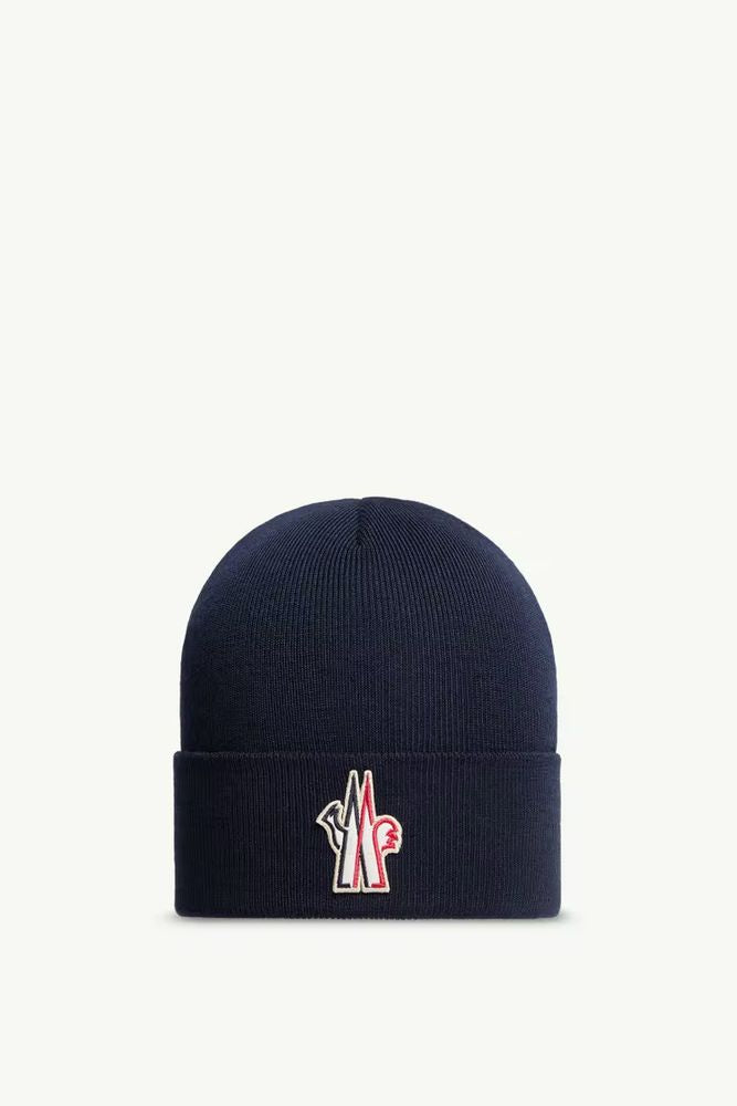 Moncler K20973b0001209974 Ribbed Knit Beanie — Navy Beanies