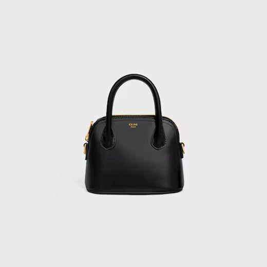 Celine Cel Top Handle Bag — Black Leather