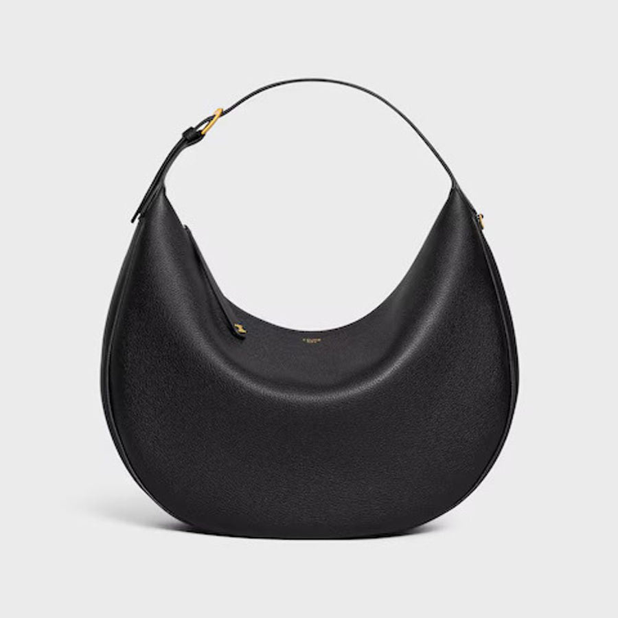 Celine Cel Shoulder Bag — Black Leather