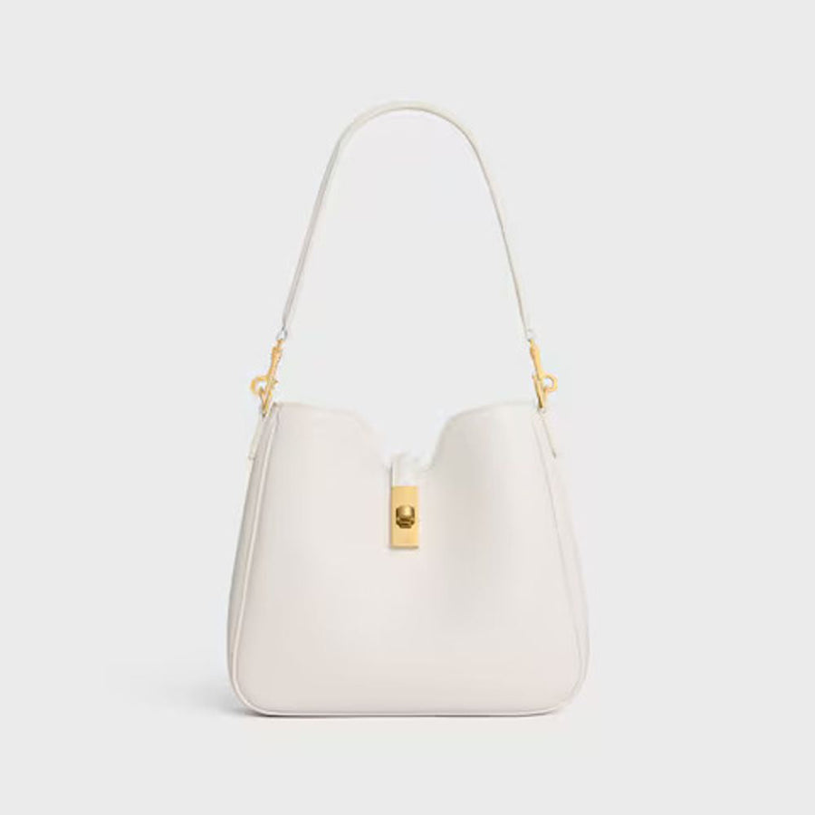 Celine Cel Shoulder Bag — White Leather