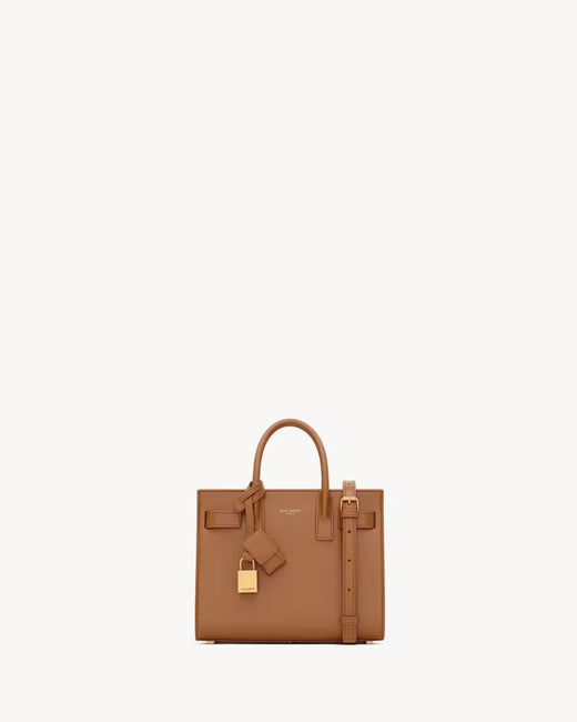 Saint Laurent Sac De Jour Top Handle Bag — Camel Leather