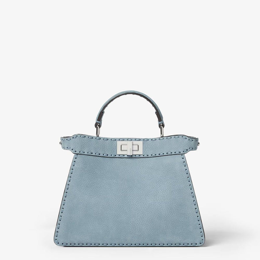 Fendi Peekaboo Top Handle Bag — Blue Leather