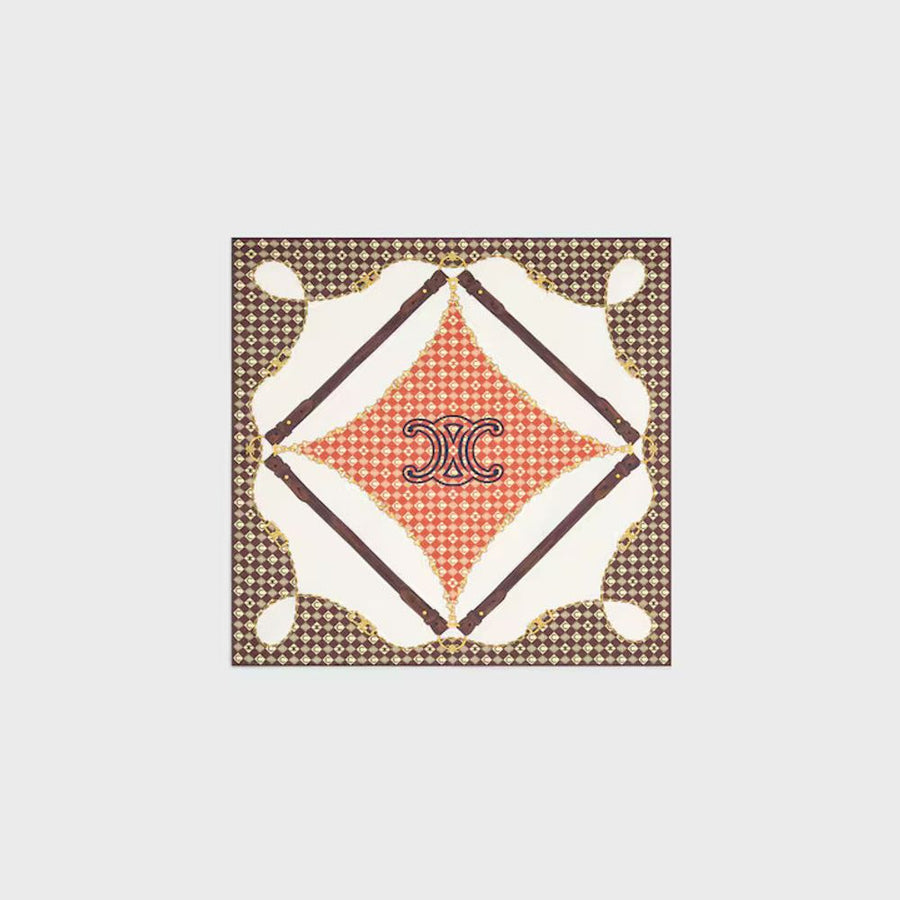 Celine Scarf — Tan Silk Scarfs