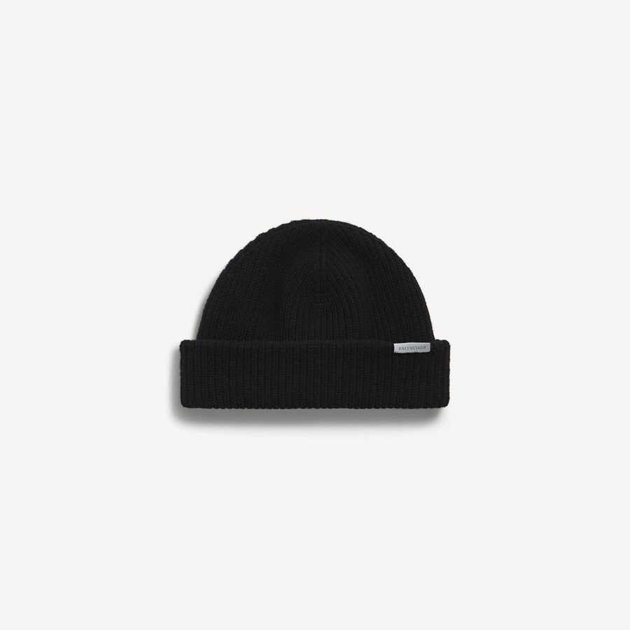 Balenciaga A001nh4g6b0 Beanie — Black Wool Beanies