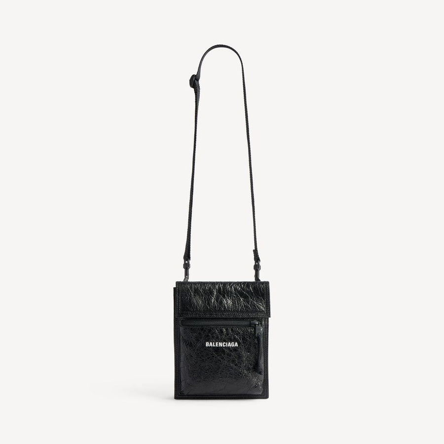 Balenciaga Mini Bag — Black Crinkled Leather