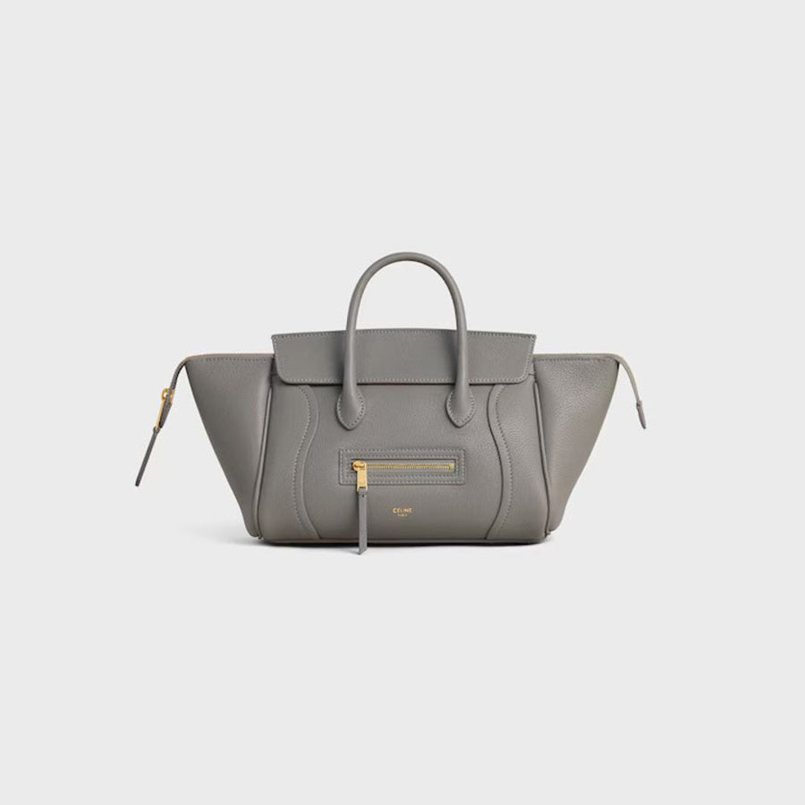 Celine Top Handle Bag — Gray Leather
