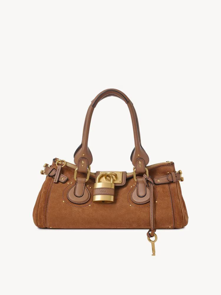 Chloé Top Handle Bag — Brown Suede