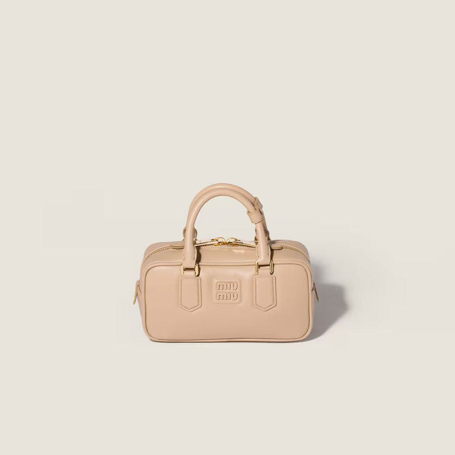 Miu Miu Top Handle Bag — Beige Leather