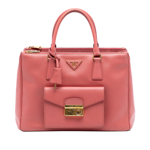 Saffiano Lux Galleria Double Zip Front Pocket Satchel - Image 1