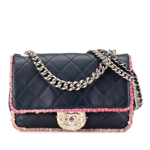 Quilted Lambskin and Tweed Elegant Trim Flap - Image 1