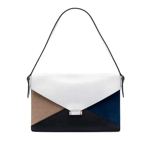 Multicolor Leather and Pony Hair Diamond Shoulder Bag - Image 1