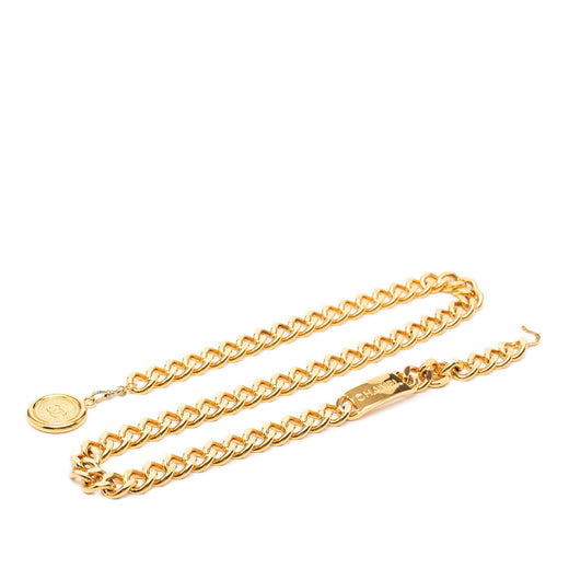 Gold Plated CC Medallion Chain Link Belt - Image 1