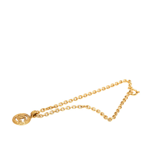 CC Gold Plated Round Pendant Necklace - Image 1