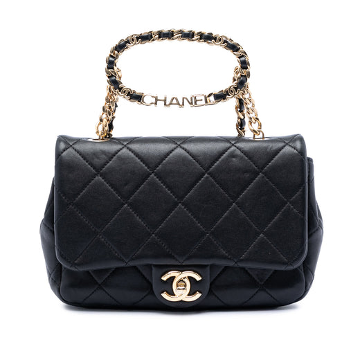 Small Quilted Lambskin Round Top Handle Flap - Image 1
