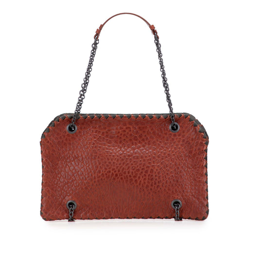 Textured Leather Whipstitch Duo Shoulder Bag - Image 1