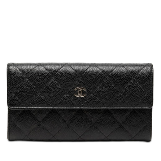 CC Quilted Caviar Flap Long Wallet - Image 1
