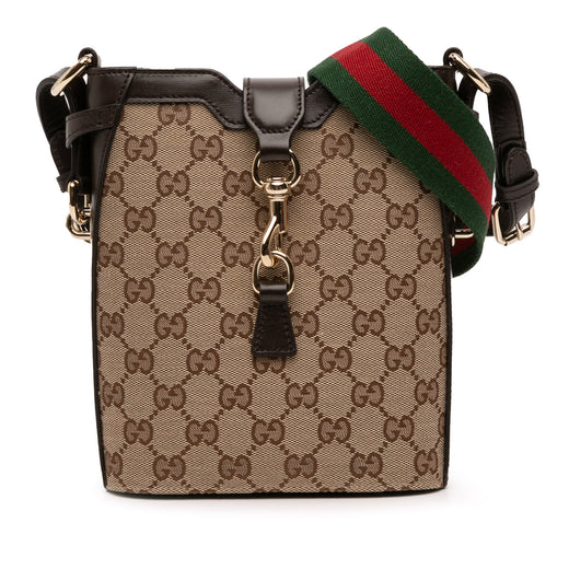 Mini GG Canvas Web Bucket Bag - Image 1