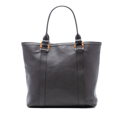Grained Calfskin Bamboo Shopper Tote - Image 1