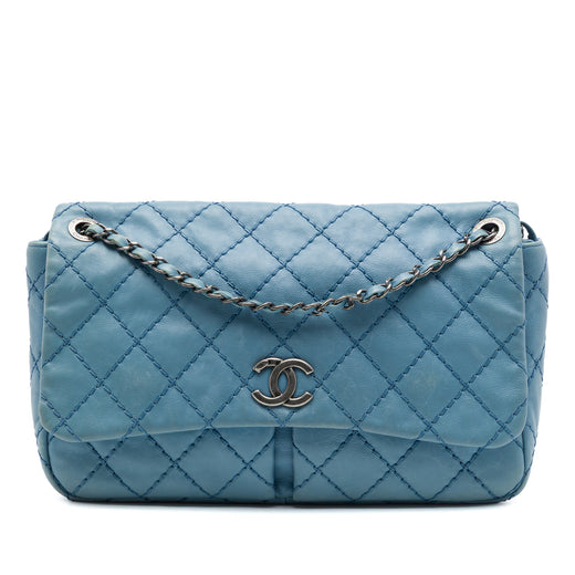 Medium Quilted Calfskin Natural Beauty Split Pocket Flap - Image 1