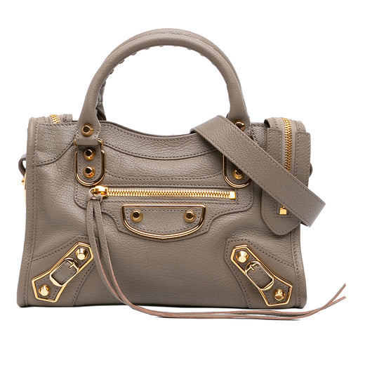Mini Goatskin Motocross Classic Metallic Edge City Satchel - Image 1