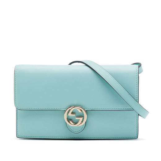 Calfskin Interlocking G Dollar Wallet On Strap - Image 1
